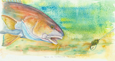 US Red Carolina Critter Fly Fish