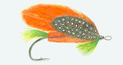 Orange and Green Fly Fish"